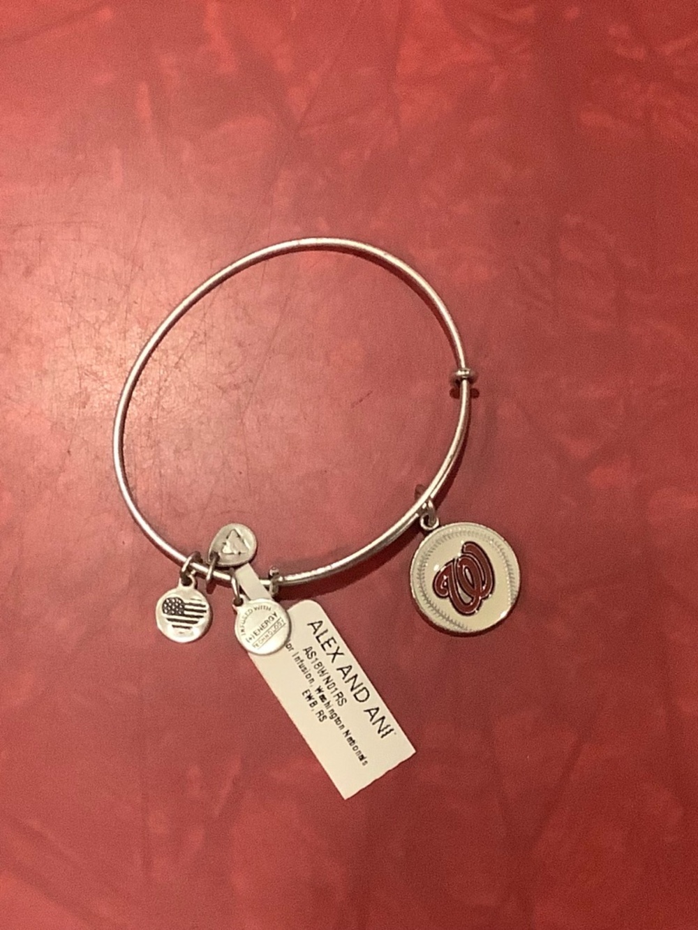 NWT Alex and Ani Washington Nationals Baseball Bracelet